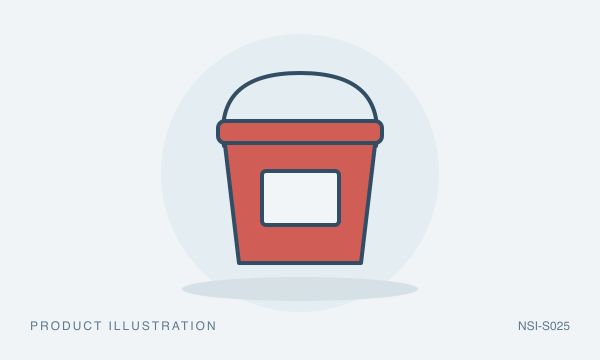 Illustration of Red Sanitizer Pail, 3 qt (with imprint)
