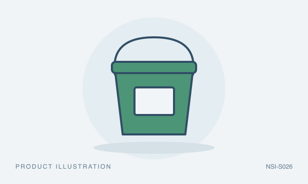 Illustration of Green Cleaner Pail, 6 qt (with imprint)