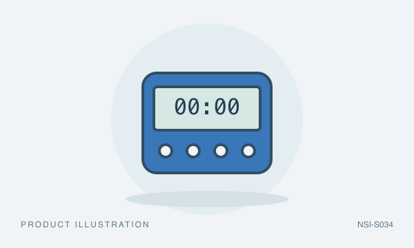 Illustration of Digital Kitchen Timer, Single Channel