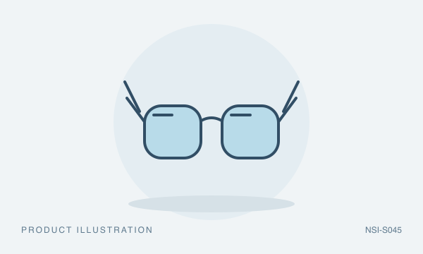 Illustration of Wrap-Around Polycarbonate Glasses, Clear Lens