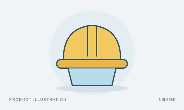 Illustration of Cap-Style Hard Hat with Face Shield