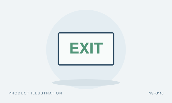 Illustration of Emergency Exit Sign, LED