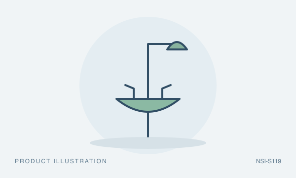Illustration of Safety Shower & Eye Wash Combination